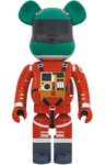 1000% BEARBRICK L'ODYSSEE DE L'ESPACE CASQUE VERT ET COMBINAISON SPATIALE ORANGE